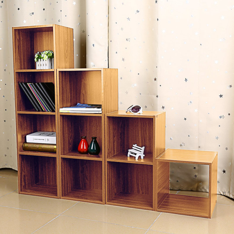 Ebern Designs Ajiya 45.7'' H x 13.4'' W Solid Wood Cube Bookcase Wayfair